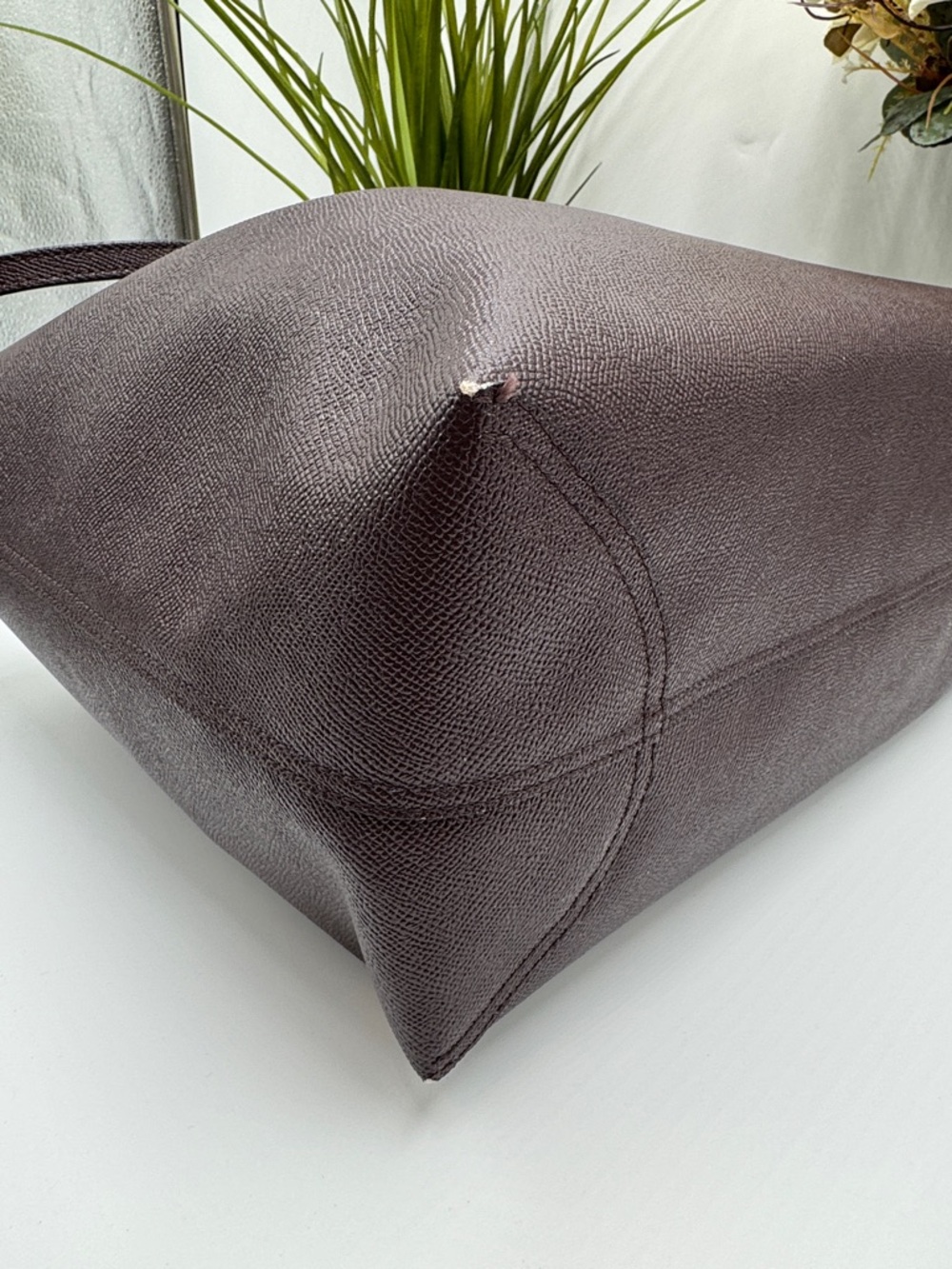 Coach Reversible City Tote in Shadow Plaid Print & Oxblood - Picture 6 of 7
